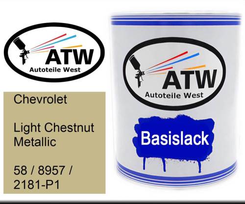 Chevrolet, Light Chestnut Metallic, 58 / 8957 / 2181-P1: 1L Lackdose, von ATW Autoteile West.